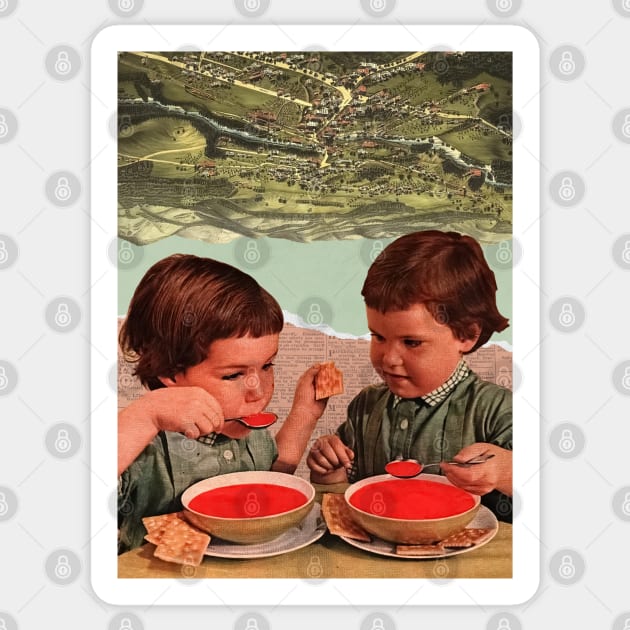 Soup - Collage/Surreal Art Sticker by DIGOUTTHESKY